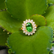 Load image into Gallery viewer, Ring -Tsavorite & Diamond 18k Gold J N Gems