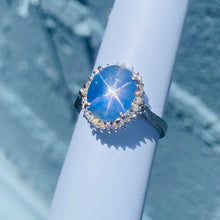 Load image into Gallery viewer, Ring -Blue sapphire & Diamond 18k White Gold J N Gems