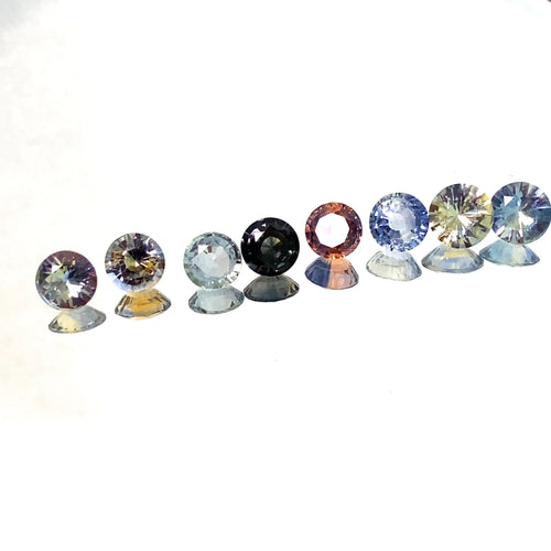 Natural Bi Color Sapphires 5mm Round 4.54 carat J N Gems