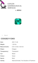 Load image into Gallery viewer, 1.29 Natural Emerald - J N Gems