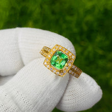 Load image into Gallery viewer, Ring -Tsavorite &amp; Diamond 18k Gold J N Gems
