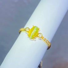 Load image into Gallery viewer, Ring - Chrysoberyl Cat&#39;s Eye &amp; Diamond 18k Gold J N Gems
