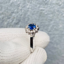 Load image into Gallery viewer, Ring -Blue sapphire &amp; Diamond 18k Gold J N Gems

