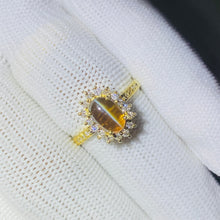 Load image into Gallery viewer, Ring - Chrysoberyl Cat&#39;s Eye &amp; Diamond 18k Gold J N Gems
