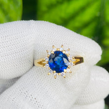 Load image into Gallery viewer, Ring -Blue sapphire &amp; Diamond 18k Gold J N Gems
