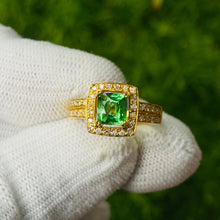 Load image into Gallery viewer, Ring -Tsavorite &amp; Diamond 18k Gold J N Gems
