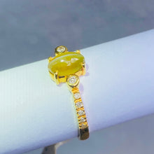 Load image into Gallery viewer, Ring - Chrysoberyl Cat&#39;s Eye &amp; Diamond 18k Gold J N Gems
