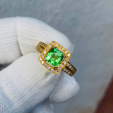 Load image into Gallery viewer, Ring -Tsavorite &amp; Diamond 18k Gold J N Gems
