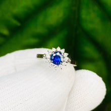 Load image into Gallery viewer, Ring -Blue sapphire &amp; Diamond 18k Gold J N Gems
