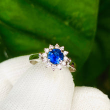 Load image into Gallery viewer, Ring -Blue sapphire &amp; Diamond 18k Gold J N Gems
