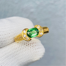 Load image into Gallery viewer, Ring -Tsavorite &amp; Diamond 18k Gold J N Gems
