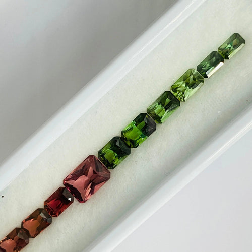 8.00 carat Natural Multicolor Tourmaline Bracelet Layout - J N Gems