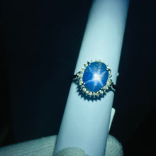 Load image into Gallery viewer, Ring -Blue sapphire &amp; Diamond 18k White Gold J N Gems
