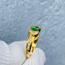 Load image into Gallery viewer, Ring -Tsavorite &amp; Diamond 18k Gold J N Gems
