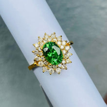 Load image into Gallery viewer, Ring -Tsavorite &amp; Diamond 18k Gold J N Gems
