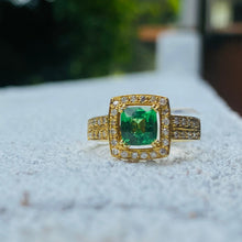 Load image into Gallery viewer, Ring -Tsavorite &amp; Diamond 18k Gold J N Gems

