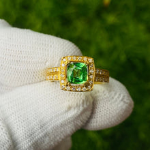 Load image into Gallery viewer, Ring -Tsavorite &amp; Diamond 18k Gold J N Gems

