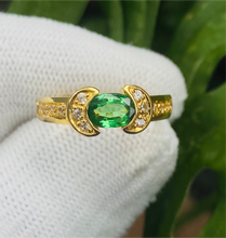 Load image into Gallery viewer, Ring -Tsavorite &amp; Diamond 18k Gold J N Gems
