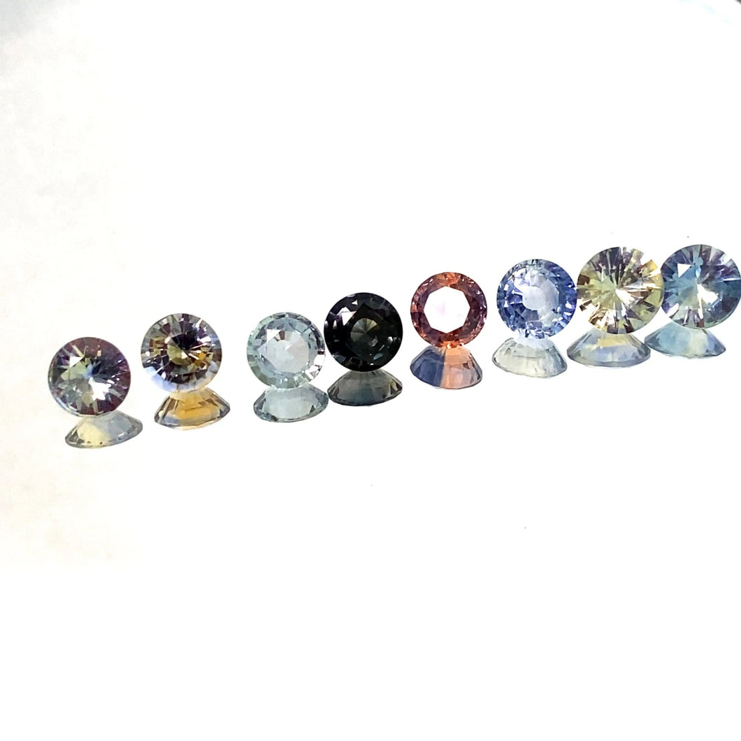 Natural Bi Color Sapphires 5mm Round 4.54 carat - J N Gems