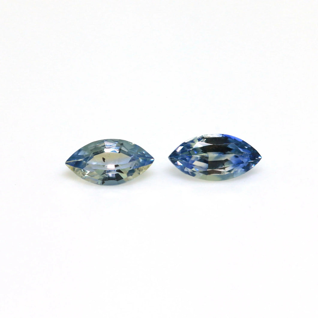 0.68ct Natural Bi Color Sapphire pair freeshipping - J N Gems