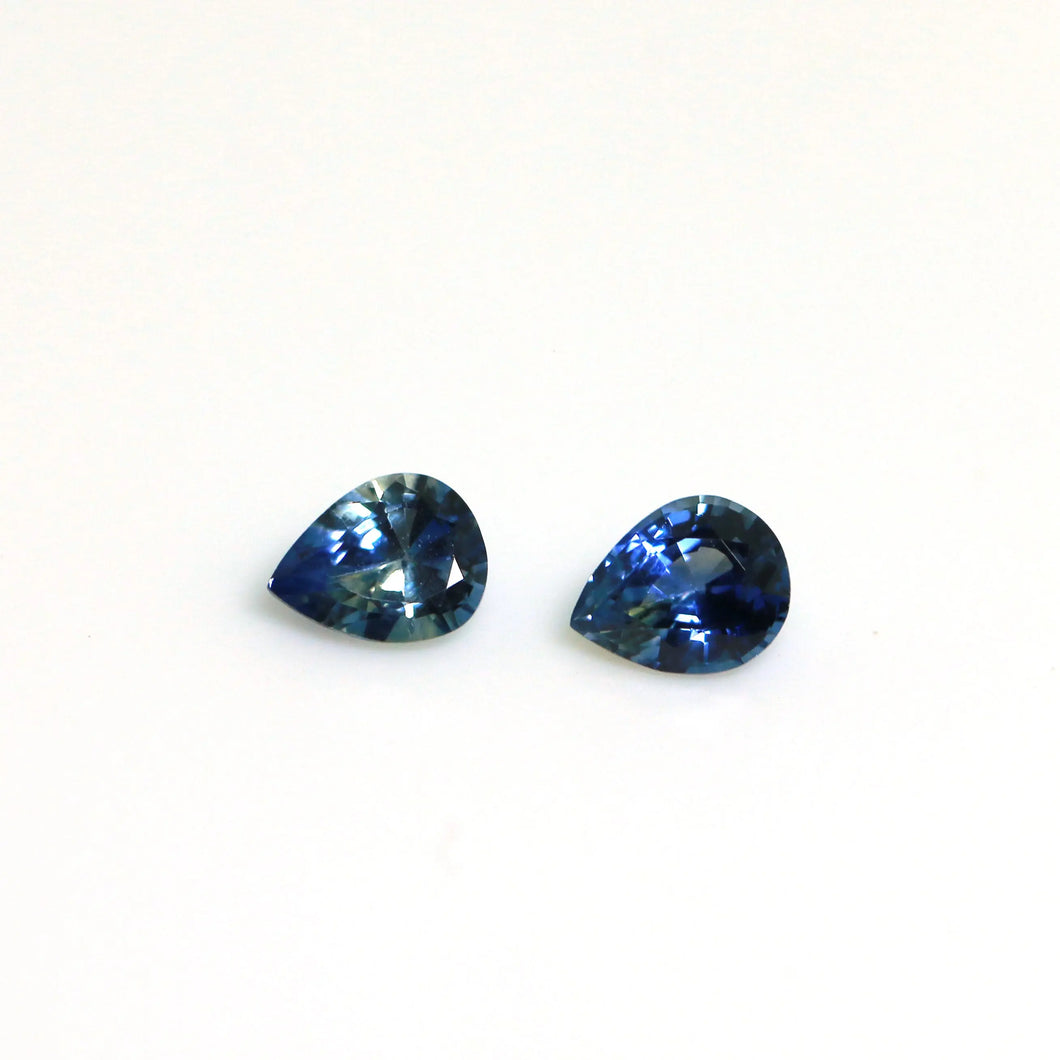 0.41ct Natural Bi Color Sapphire pair freeshipping - J N Gems