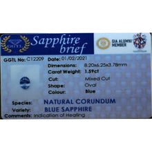 Load image into Gallery viewer, Blue Sapphire Natural 1.59 carat - J N Gems
