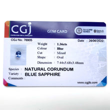 Load image into Gallery viewer, Natural Blue Sapphire 1.36 carat - J N Gems
